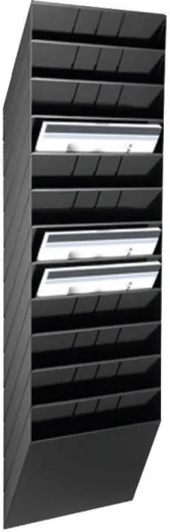 Oppbevaringssystem med 12 rom svart A4 liggende FLEXIBOXX