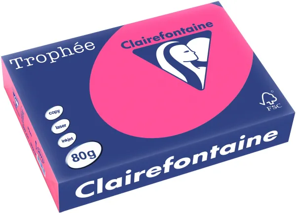 Q-connect Trophee kopipapir A4 80g fluo pink 500 ark