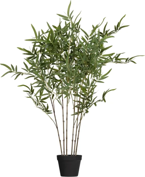 Bambusa, kunstig plante, grønn, H100x110x110 cm