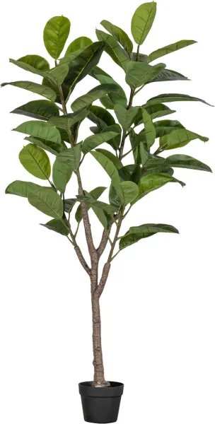 Gummitre, kunstig plante, grønn, H135x74x55 cm